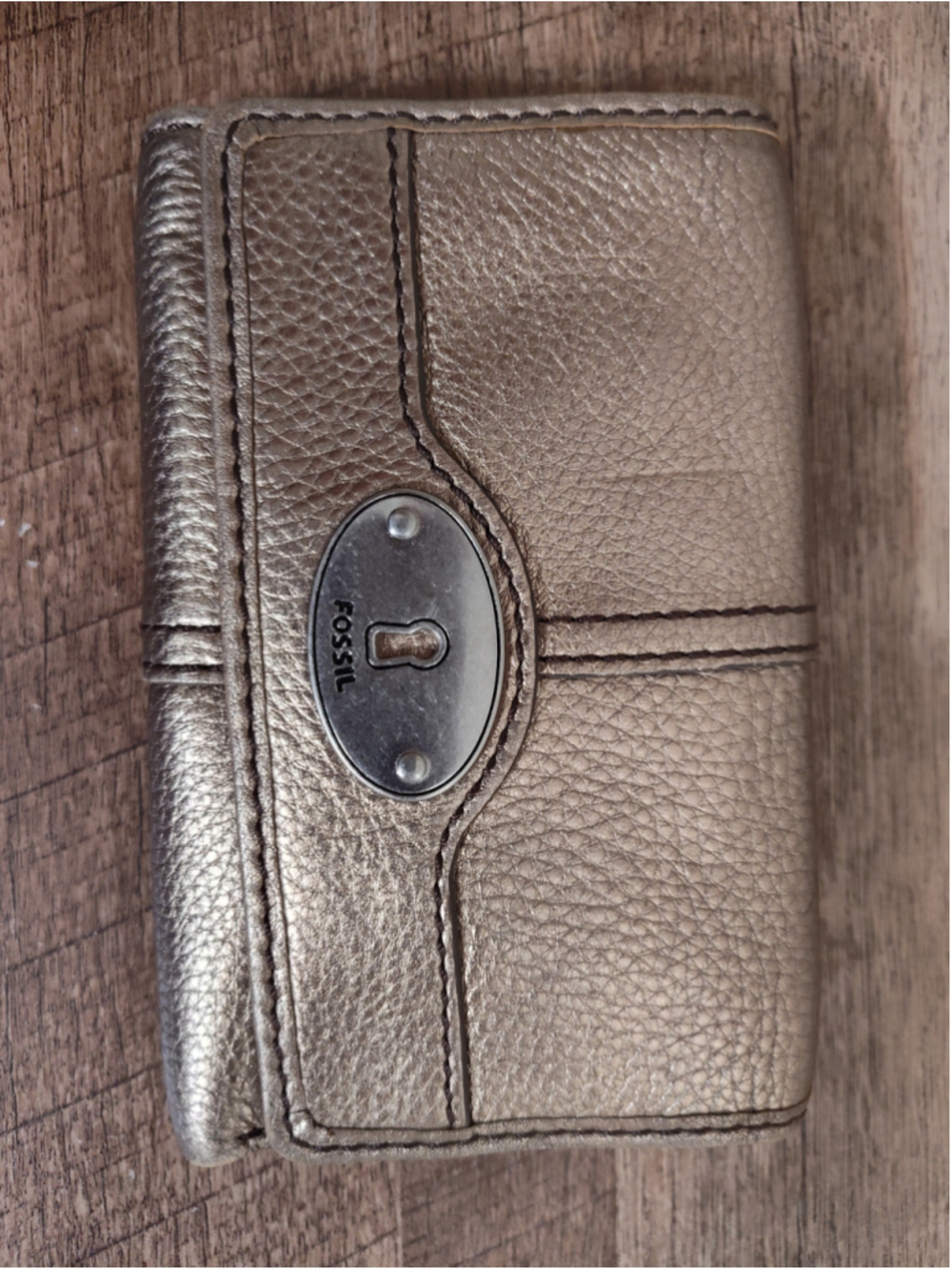 Women's Fossil Leather Wallet One Size Gold